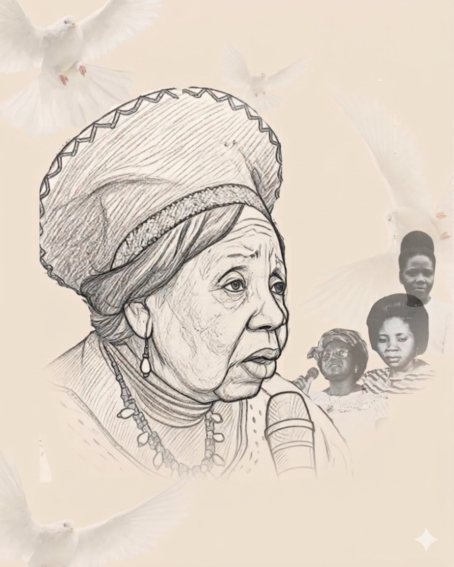 Pencil sketch portrait of Olive Bongfen Shang - An Icon, A Beacon, A Voice for Women